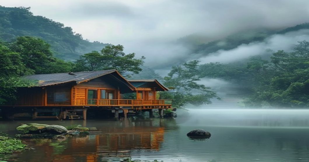 Cảnh quan Hồ Tây Di Linh với homestay ven hồ